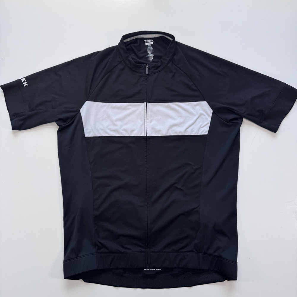 TREK Circuit LTD Cycling Jersey Short Sleeve Mens X-Large Black/White Full Zip